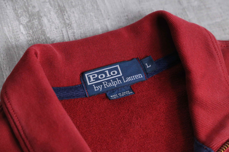 “Polo by RL” red color half zip sweat