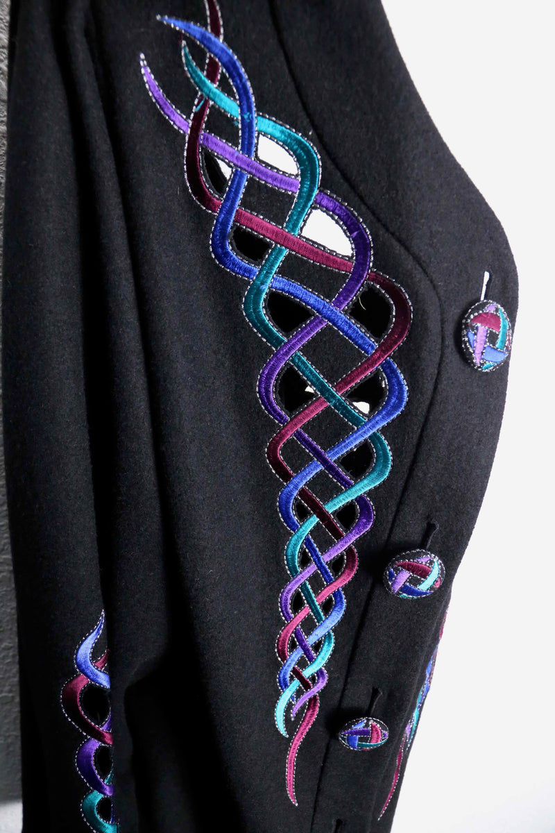 90's "Bob Mackie" jewel tone cutout jacket