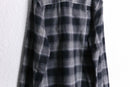 brush cotton black ombre check shirt