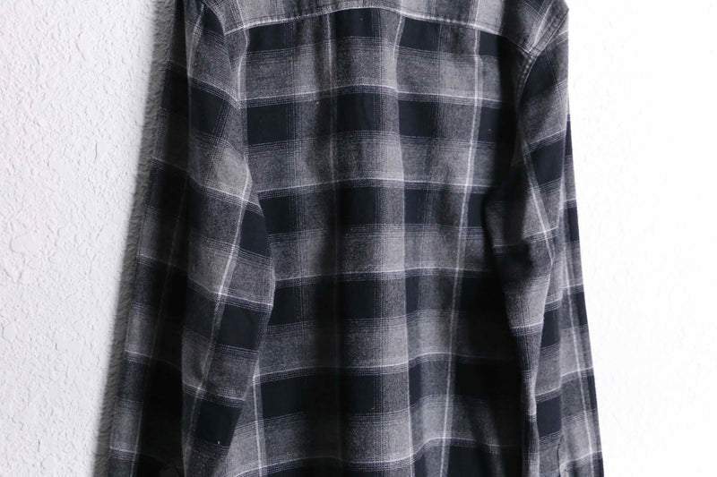 brush cotton black ombre check shirt