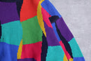 "BACHRACH" colorful random pattern cotton loose knit