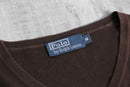 “Polo by Ralph Lauren” brown V-neck cotton knit