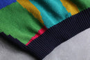 "BACHRACH" colorful random pattern cotton loose knit
