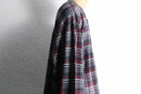 "Eddie Bauer" check henley neck cut and sew