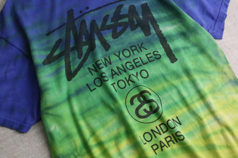 00’s “Stussy” tie dye logo design tee