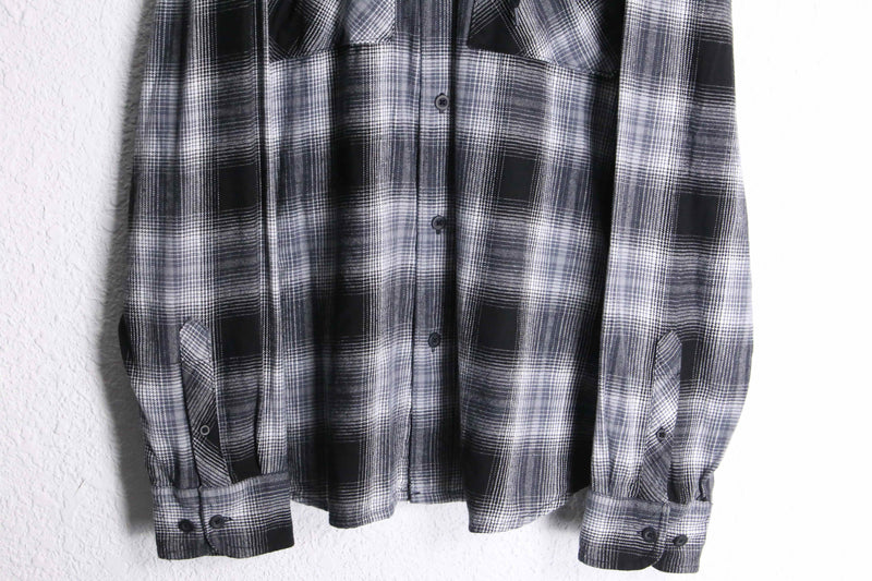 monotone check shirt foodie