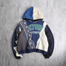 "Re:make" sweat × knit docking hoodie