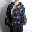 "Re:make" random docking knit hoodie