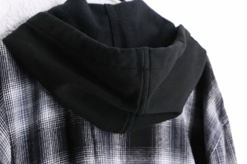 monotone check shirt foodie