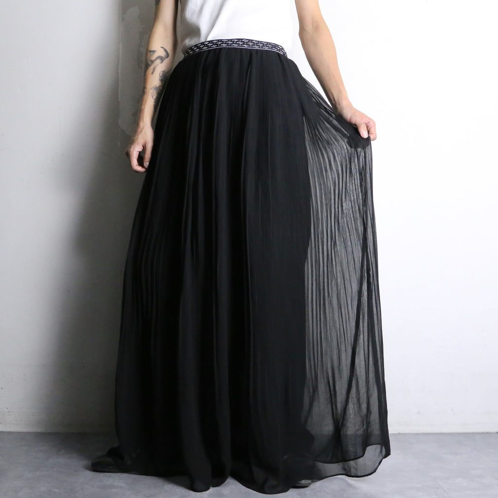 waist design sheer layered skirt