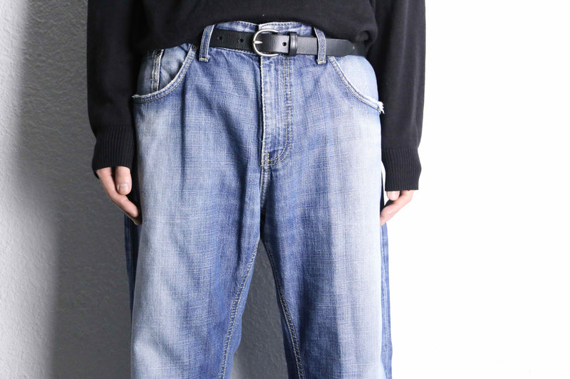 2000's fade wide buggy cotton denim pants
