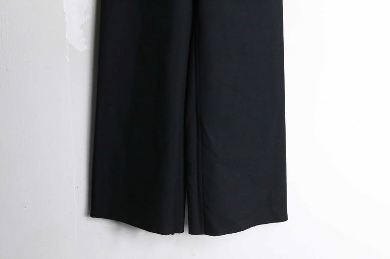 dark black color wool flare sailor pants