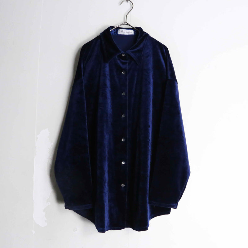 indigo color velour shirt