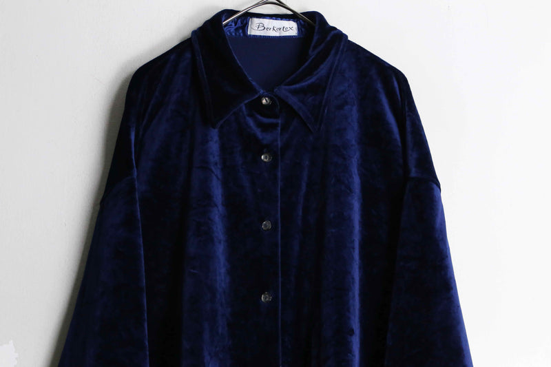 indigo color velour shirt