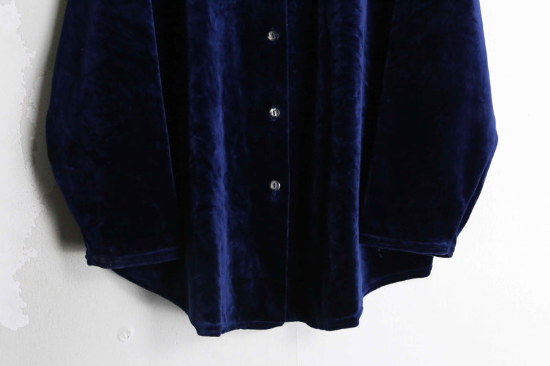 indigo color velour shirt