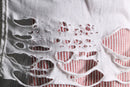 "Re:make" lace ribbon damage tee