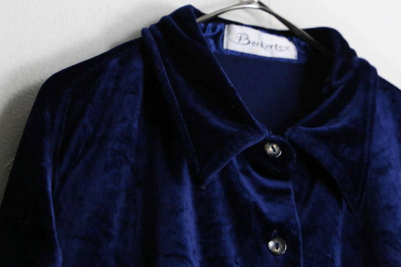 indigo color velour shirt