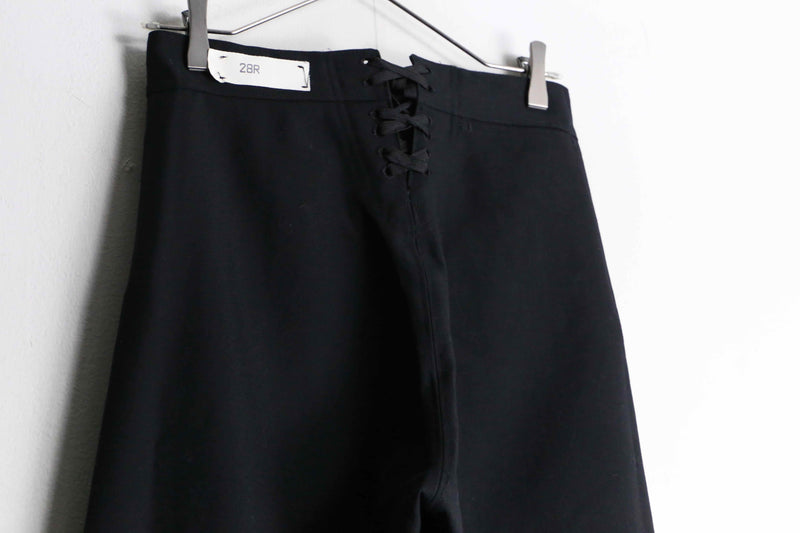 dark black color wool flare sailor pants