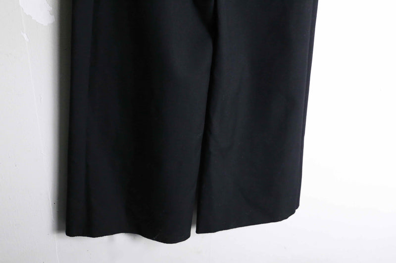 dark black color wool flare sailor pants