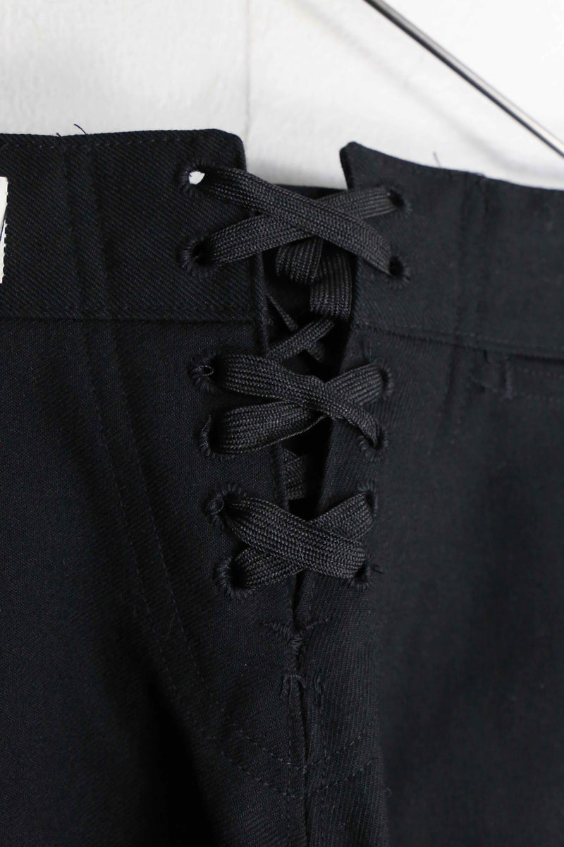 dark black color wool flare sailor pants