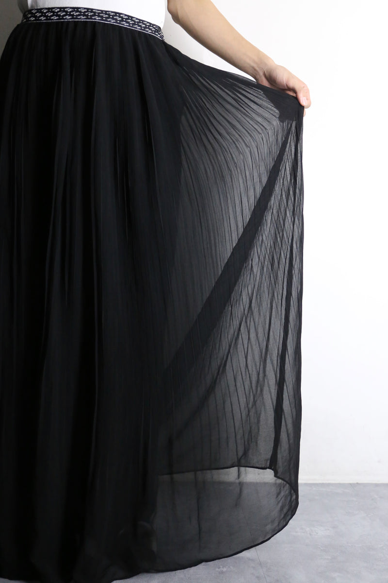 waist design sheer layered skirt