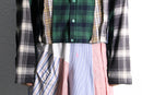 "Re:make" random check cropped hoodie shirt