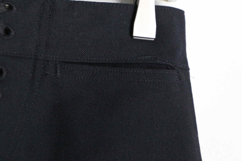 dark black color wool flare sailor pants