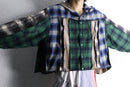 "Re:make" random check cropped hoodie shirt