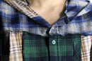 "Re:make" random check cropped hoodie shirt