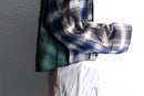 "Re:make" random check cropped hoodie shirt