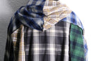 "Re:make" random check cropped hoodie shirt