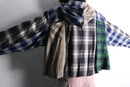 "Re:make" random check cropped hoodie shirt