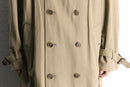 double collar beige long trench coat