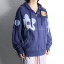 "Re:make" flower patch zip hoodie