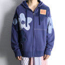 "Re:make" flower patch zip hoodie