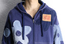 "Re:make" flower patch zip hoodie