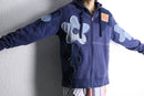 "Re:make" flower patch zip hoodie
