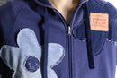 "Re:make" flower patch zip hoodie