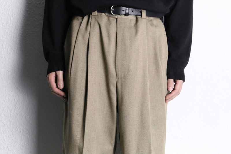 1990's "PERRY ELLIS"two-tuck beige slacks