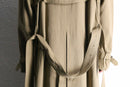 double collar beige long trench coat