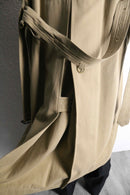 double collar beige long trench coat
