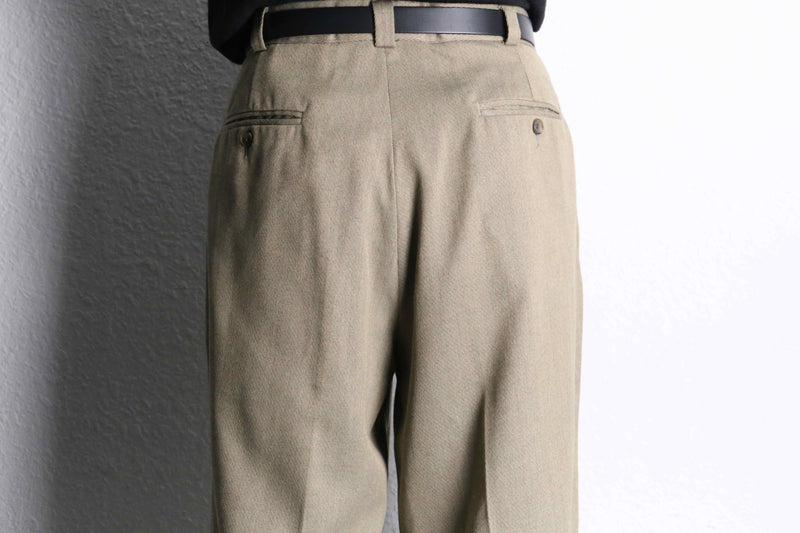 1990's "PERRY ELLIS"two-tuck beige slacks