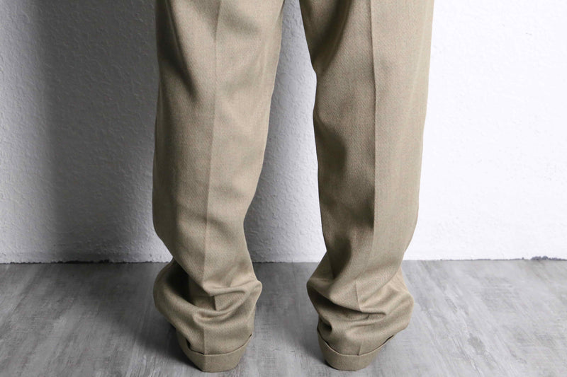 1990's "PERRY ELLIS"two-tuck beige slacks