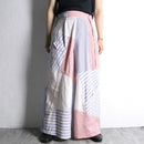 "Re:make" stripe shirt patchwork pajama pants