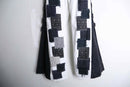 "Re:make" black×white color patchwork design flare denim pants