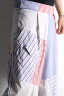 "Re:make" stripe shirt patchwork pajama pants