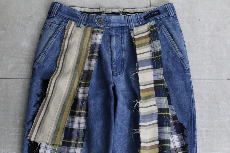 "Re:make" shirt fringes wide denim