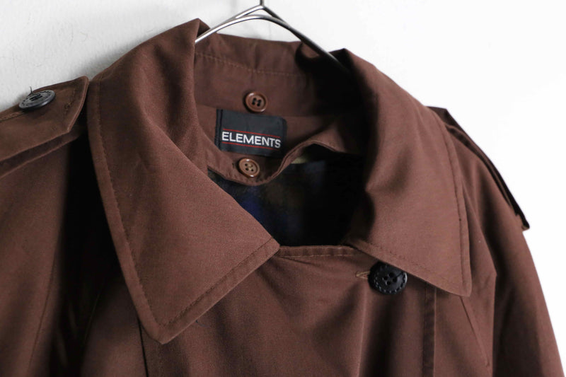 brown color double long trench coat