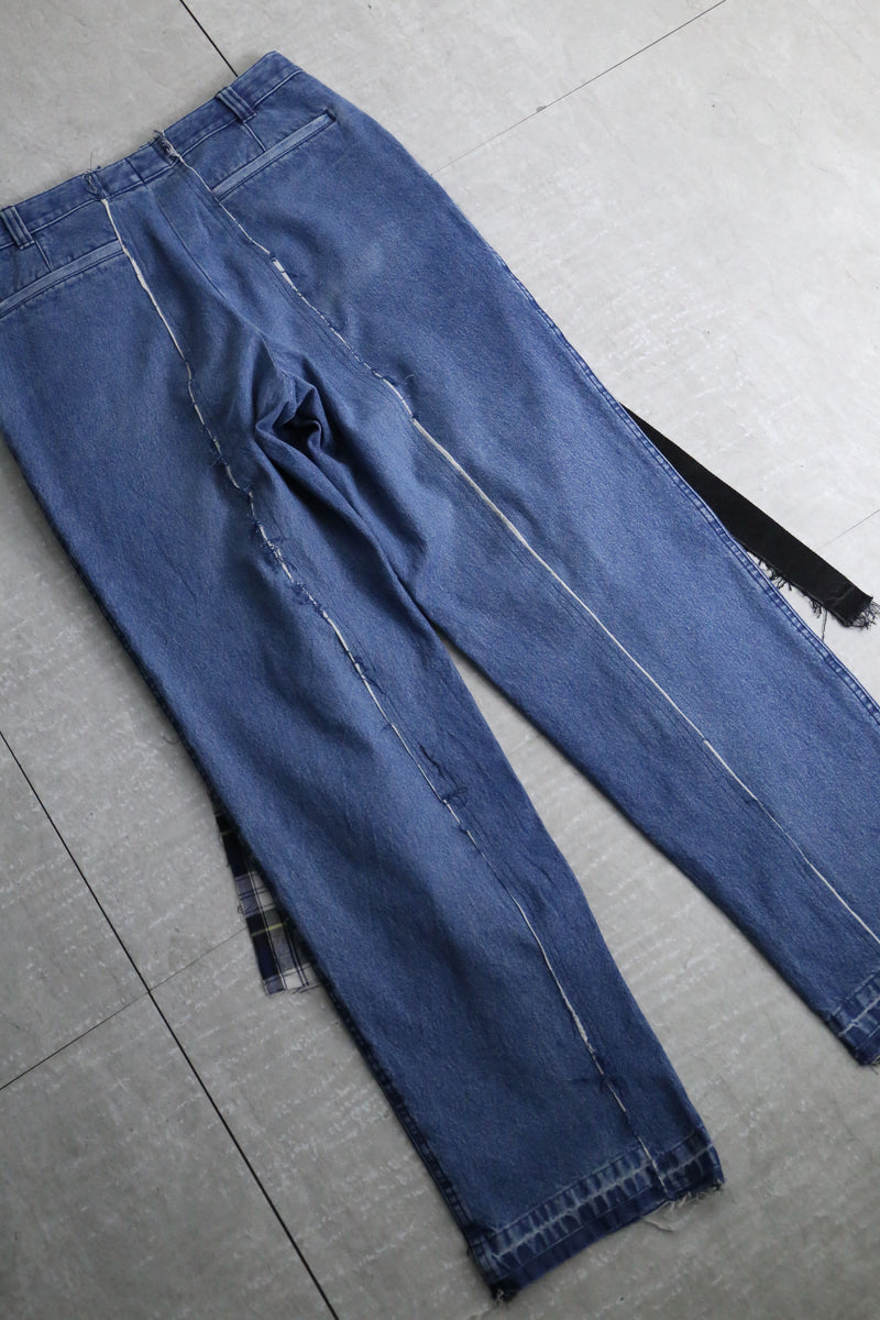 "Re:make" shirt fringes wide denim