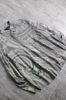 grayish paisley pattern silk shirt